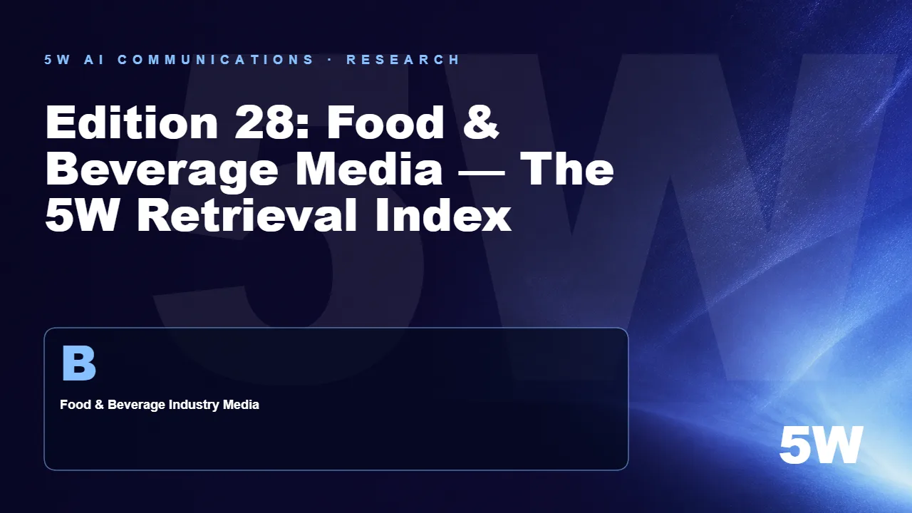 Edition 28: Food & Beverage Media — The 5W Retrieval Index